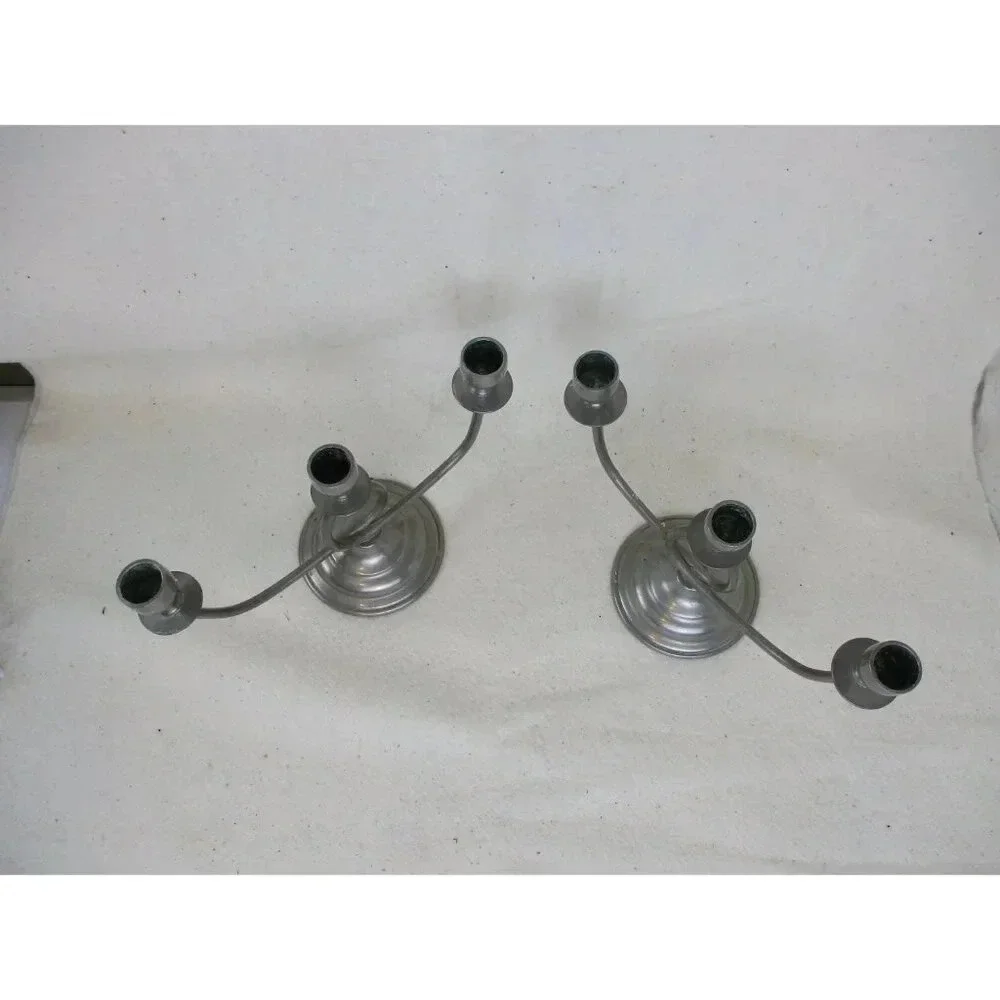 Plymouth Pewter candelabra three arm USA #84013 Candle holder Anniversary Mom